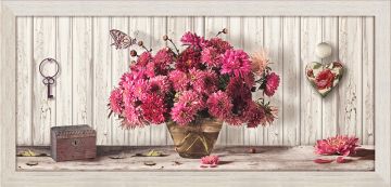QUADRO FLOWER IN THE VASE CON CORNICE BOSTON BEIGE 57X28 CM 
