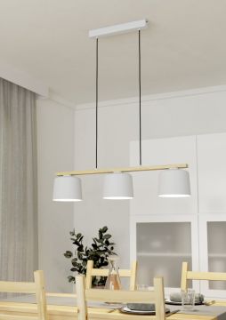 LAMPADARIO MARIEL GRIGIO CHIARO E MARRONE 91X110CM - 3XE27 40W