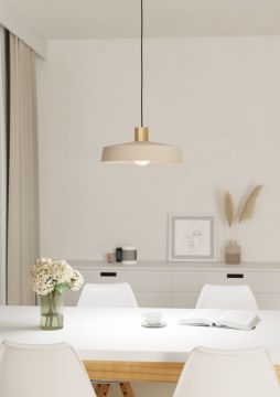 LAMPADARIO VALDIOLA SABBIA E OTTONE SPAZZOLATO 36X110CM - 1XE27 40W