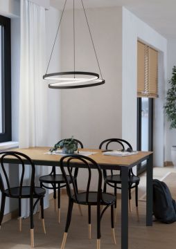 LAMPADARIO A LED RUOTALE NERO/BIANCO 55X150CM - 36W 3000K 4800lm