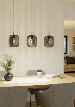 LAMPADARIO ROMAZZINA NERO 90X110CM - 3XE27 40W