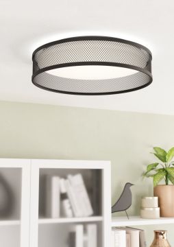 PLAFONIERA A LED LUPPINERIA NERO/BIANCO 38.5X9.5CM - 20W 3000K 2400lm