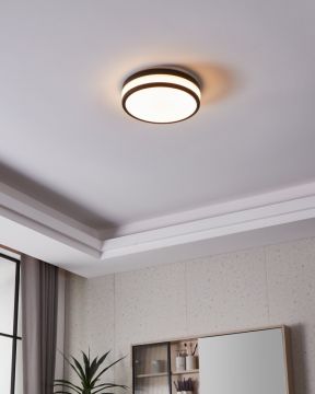PLAFONIERA A LED PALERMO NERO E BIANCO LACCATO 30X7.5CM - 3X5.7W 3000K 3X700lm