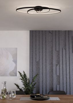 PLAFONIERA A LED GIANELLA NERO/BIANCO 85X8CM - 38W 3000K 4400lm