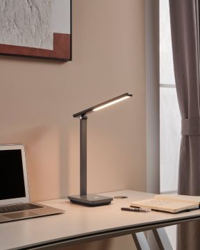 LAMPADA DA TAVOLO A LED INIESTA GRIGIO E NERO/BIANCO H. 38CM - 3.6W 3000-6500K 360lm  