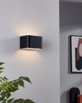 APPLIQUE A LED SANIA 4 NERO/BIANCO 13X9 H. 8CM - 6W 3000K 670lm