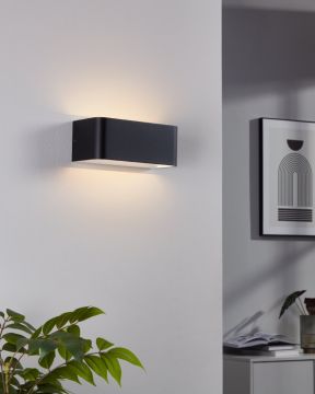 APPLIQUE A LED SANIA 4 NERO/BIANCO 20X9 H. 8CM  - 10W 3000K 1300lm 