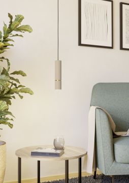 LAMPADARIO A LED CAMINIA SABBIA E OTTONE SPAZZOLATO 11X110CM - GU10 4.7W 3000K 345lm