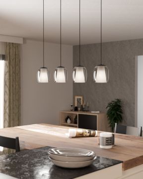 LAMPADARIO CIAMPINO NERO/GRIGIO 97.5X110CM  - 4XE27 28W