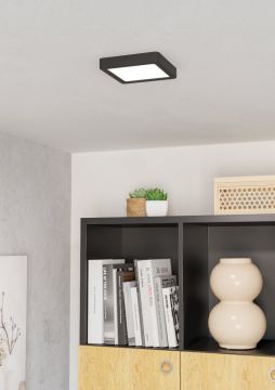 PLAFONIERA A LED FUEVA 6 NERO 15X15CM - 7W 2700/4000/6500K 1100lm