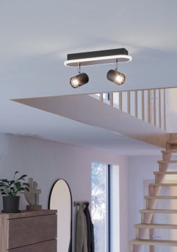 PLAFONIERA A LED RIMBOCCHI NERA 34X10 H. 15CM - 12W 3000K 1500lm
