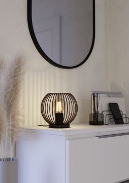 LAMPADA DA TAVOLO ALMANZORA NERO E RAME 20X18.6CM - 1XE27 60W