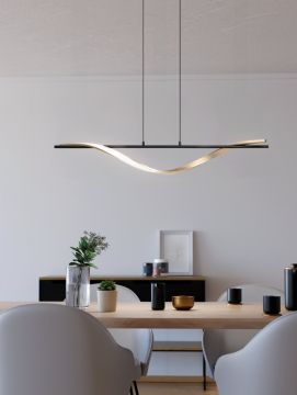 LAMPADARIO A LED CONAPRATO NERO/ORO 115X120CM - 20W 2700-6500K 2500lm
