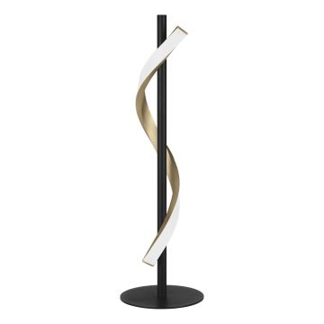 LAMPADA DA TAVOLO A LED CONAPRATO NERO E OTTONE SPAZZOLATO/BIANCO 14X46.7CM - 8.8W 2700-6500K 1050lm
