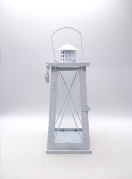 LANTERNA METALLO ALTA H. 40X20X20CM BIANCA