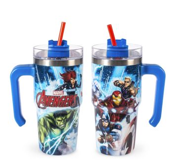TAZZA TERMICA CON CANNUCCIA AVENGERS BLUESTORM 0.6LT IN ACCIAIO INOX