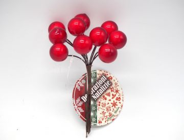 MAZZO CON 10 BACCHE ROSSE H. 11CM