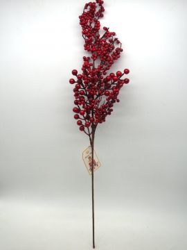 RAMO FOLTO CON BACCHE ROSSE H. 63CM