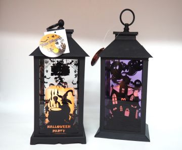 LANTERNA HALLOWEEN IN PLASTICA CON LED 13X13X31CM ASSORTITO