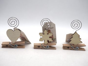 SEGNAPOSTO LEGNO NATALE CON VARIE FIGURE