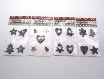 SET ADESIVI NATALIZI IN LEGNO ASSORTITO