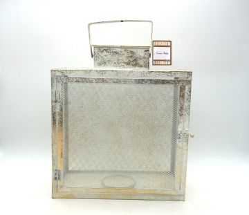 LANTERNA METALLO H. 33X29X14CM ORO