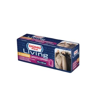 SET 3 CUSTODIE TRASPARENTI PER CAPPOTTI E SOPRABITI 65X140CM  