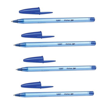 BIC - SET 4 PENNE A SFERA CRISTAL SOFT BLU