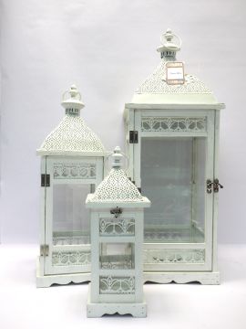 LANTERNA IN LEGNO H. 36X14,5X14,5CM