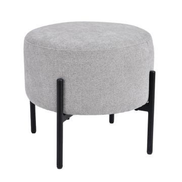 POUF MOD. OTTOMAN DIAM. CM 44 H.41.5 IN TESSUTO GRIGIO