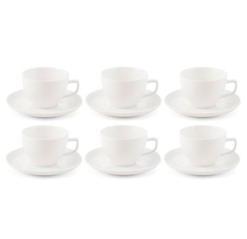 SET 6 TAZZINE THE' CAPITAL 250ML CON PIATTINO BIANCHE