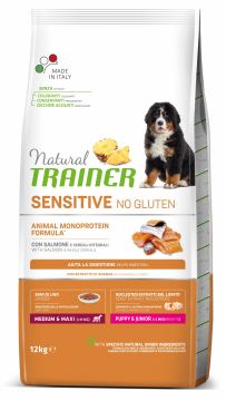 NAT DOG ADULT MEDIUM & MAXI SENSITIVE SALMONE E CEREALI INTEGRALI KG 12