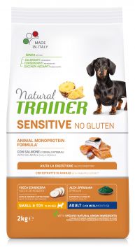 NATURAL TRAINER DOG ADULTO SMALL & TOY SENSITIVE SALMONE E CEREALI INTEGRALI KG 2