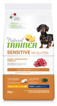 NATURAL TRAINER DOG ADULTO SMALL & TOY SENSITIVE AGNELLO E CEREALI INTEGRALI KG 2