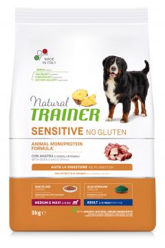 NAT DOG ADULT MEDIUM & MAXI SENSITIVE ANATRA E CEREALI INTEGRALI KG 3