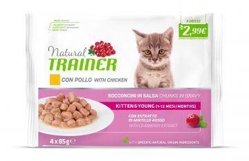 NATURALE TRAINER CAT KITTEN UMIDO FLOW POLLO G 85