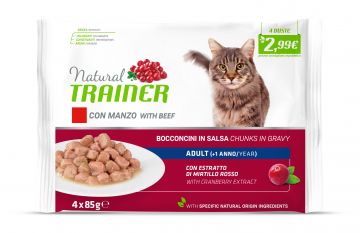 NATURAL TRAINER CAT ADULTO UMIDO FLOW MANZO 85GR