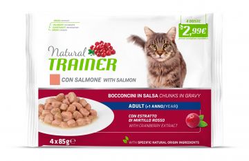 NATURAL TRAINER CAT ADULTO UMIDO FLOW SALMONE 85GR