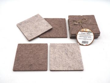 SET 4 SOTTOBICCHIERI IN PANNO QUADRATI 10X10CM ASSORTITI