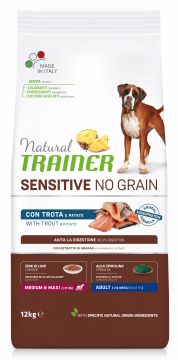 NATURAL TRAINER DOG ADULTO NO GRAIN TROTA 12KG