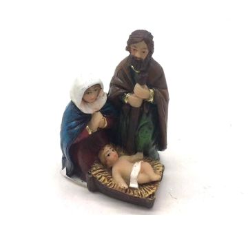 NATIVITÀ COLORATA IN POLIRESINA 3.3X5.3 H. 6.5CM