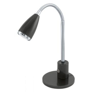 LAMPADA DA TAVOLO FOX ANTRACITE/CROMATO 32CM - 1X3000K 1X240lm 1X3W GU10