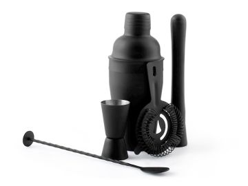 SET 5PZ COCKTAIL ACCIAIO INOX 18/10 NERO