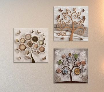 QUADRO SU TELA WORLD TREE 57X57 CM ASSORTITO