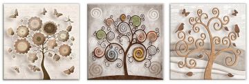 STAMPA SU TELA WORLD 57X57CM TREE ASSORTITO