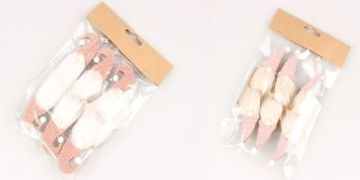 BLISTER CON 6 SEGNAPOSTI ROSA LEGNO CON MOLLETTA 2.5X7.5CM 2 ASSORTITI