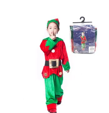 VESTITO DA ELFO BAMBINO C/CAMICIA/PANTALONE/CAPPELLO 3-6ANNI 6-8ANNI ASS