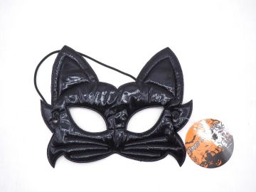 MASCHERA GATTO NERO CON ELASTICO 18.5X15CM