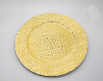 SOTTO PIATTO SATINATO ORO D 33CM IN PLASTICA