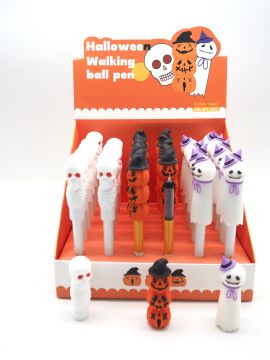 PENNA CON FACCIA SOGGETTI DI HALLOWEEN FANTASIE ASSORTITE